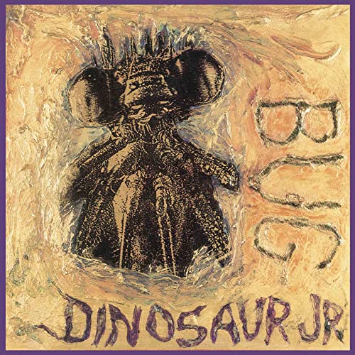 Dinosaur Jr. album "Bug" cover: textured painting of a dark insect figure.