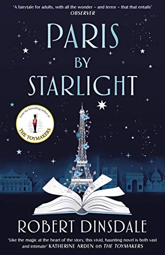 Book cover: “Paris By Starlight” with Eiffel Tower and open book illustration.