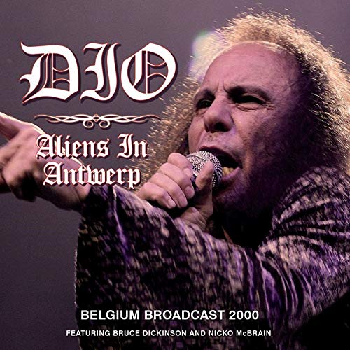 CD cover: Ronnie James Dio singing with a microphone, concert lighting.