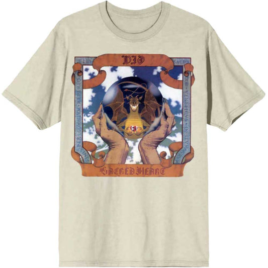 Natural-colored t-shirt with a red Sacred Heart illustration, size XX-Large.