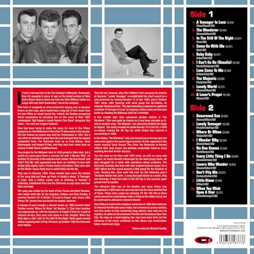 Record album back cover featuring three men and a tracklist.