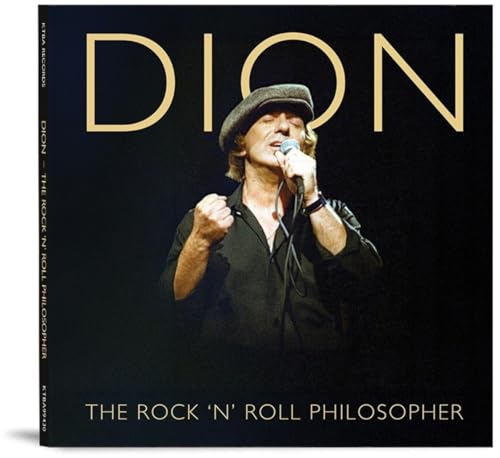 CD cover featuring Dion, a singer with a microphone, in gold lettering.