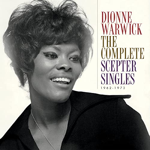 Dionne Warwick portrait on album cover for “The Complete Scepter Singles.”