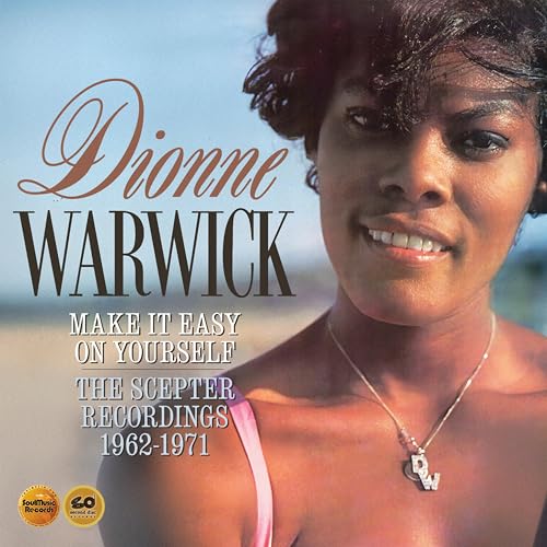 Dionne Warwick album cover, portrait with title “Make It Easy On Yourself”.