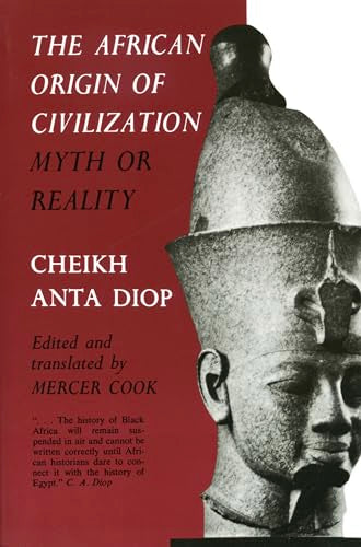 Book cover with red background and black and white image of ancient Egyptian statue.