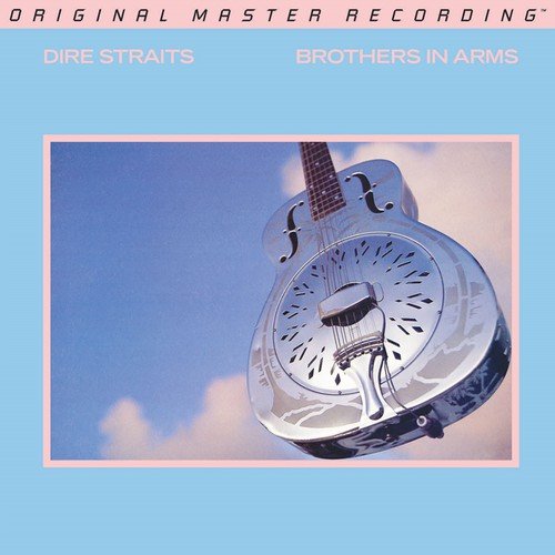 Dire Straits “Brothers in Arms” vinyl cover: guitar against a blue sky.