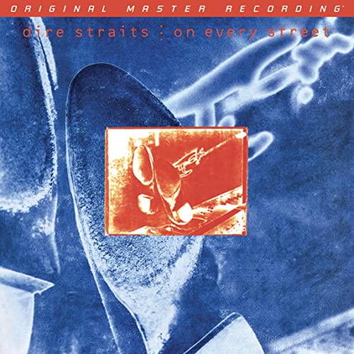 Dire Straits "On Every Street" CD cover with guitar and smoke imagery.