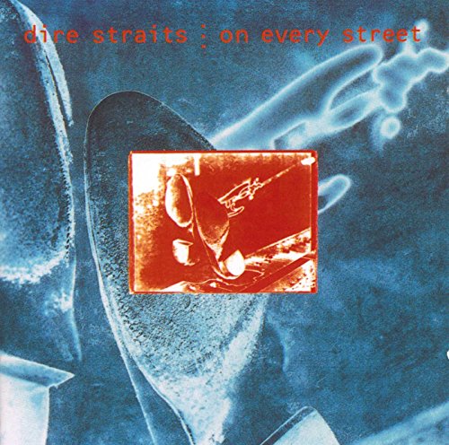 Dire Straits “On Every Street” CD cover with guitar and urban scene.