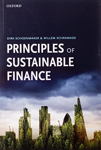 Book cover: “Principles of Sustainable Finance” with city skyline imagery.