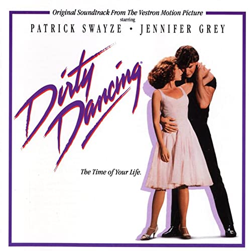 Dirty Dancing CD cover featuring Patrick Swayze and Jennifer Grey dancing against white background.