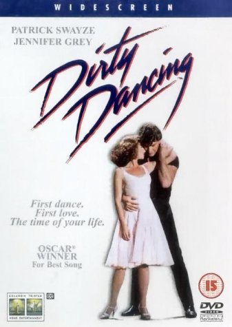 Dirty Dancing" DVD cover featuring Patrick Swayze and Jennifer Grey embracing.