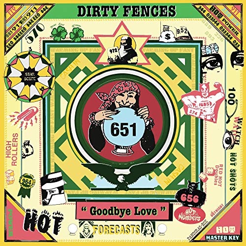 CD cover for "Goodbye Love" by Dirty Fences, colorful fortune-telling theme.