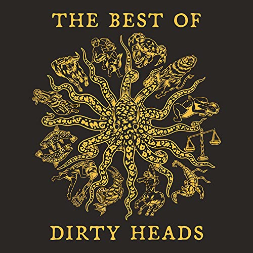 “The Best Of Dirty Heads” CD cover with golden zodiac illustrations.