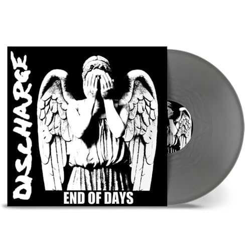 Vinyl record album cover featuring a weeping angel statue next to a grey disc.