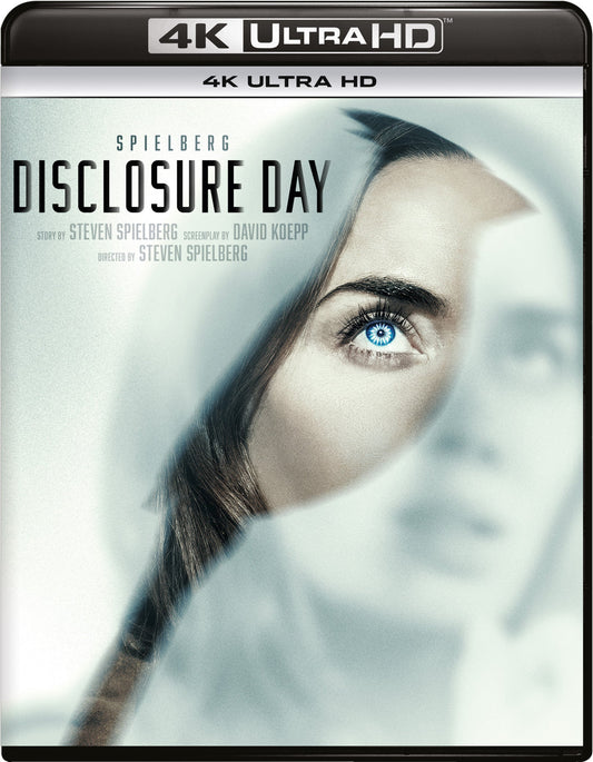 “Disclosure” 4K UHD Blu-ray cover featuring a close-up of a woman’s eye.