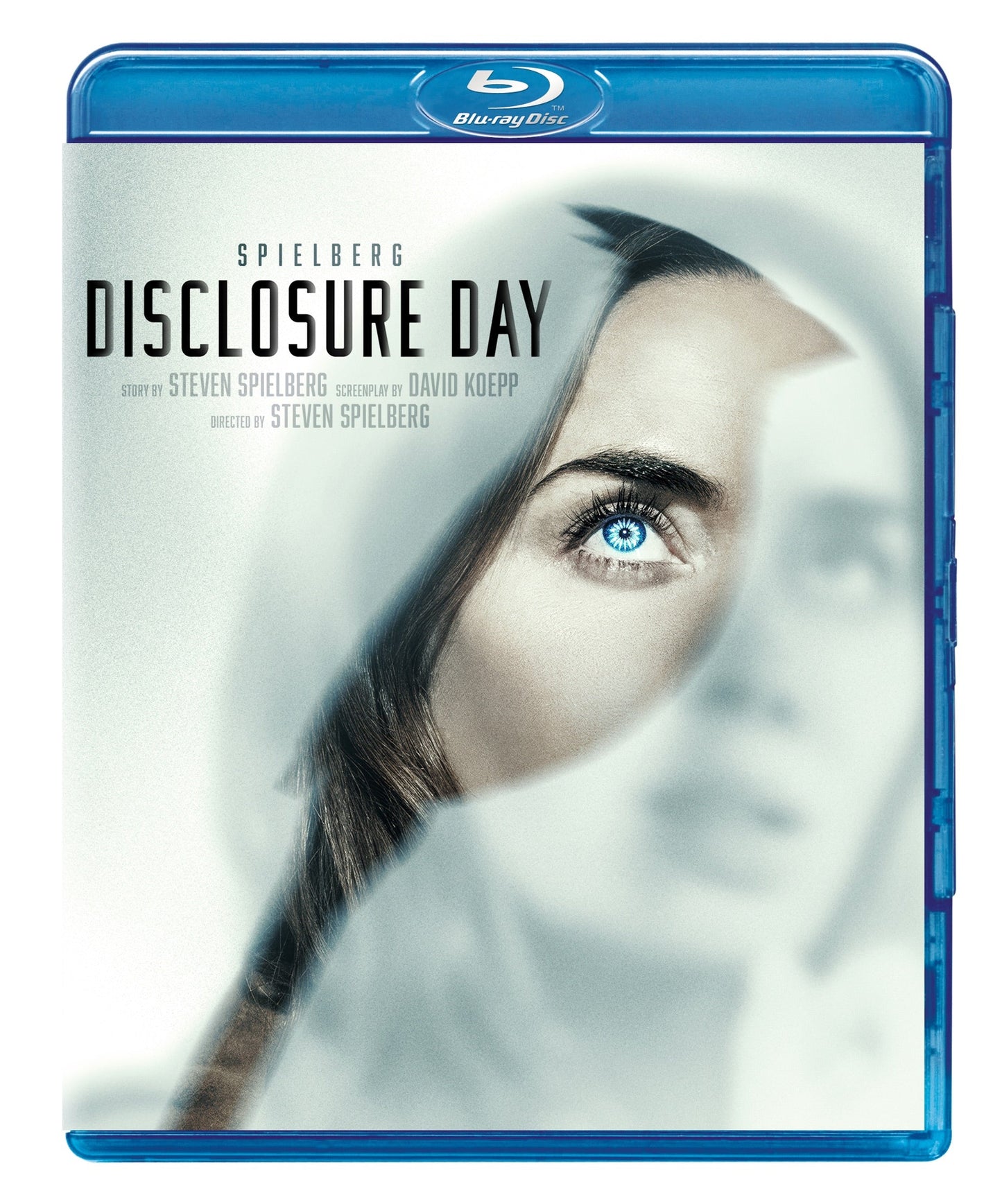 Disclosure Day" Blu-ray cover featuring a close-up of a woman’s eye.