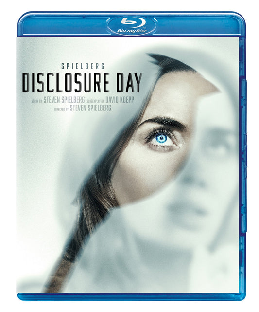 Disclosure Day" Blu-ray cover featuring a close-up of a woman’s eye.