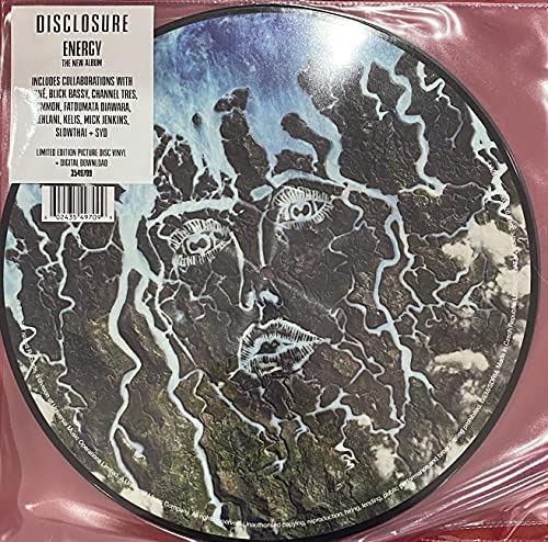 Disclosure “Energy” vinyl record with a swirling, abstract eye design.