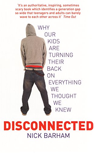 Book cover: hooded figure seen from behind, title "Disconnected" in red.