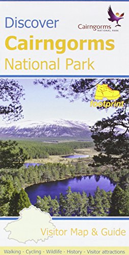 Cairngorms National Park visitor map and guide cover with mountain scenery.