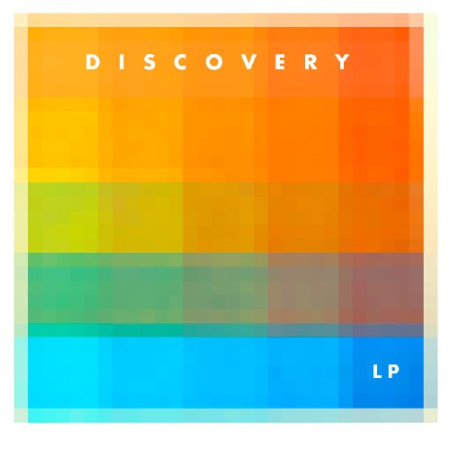 Album cover for “Discovery LP” with colorful pixelated gradient design.