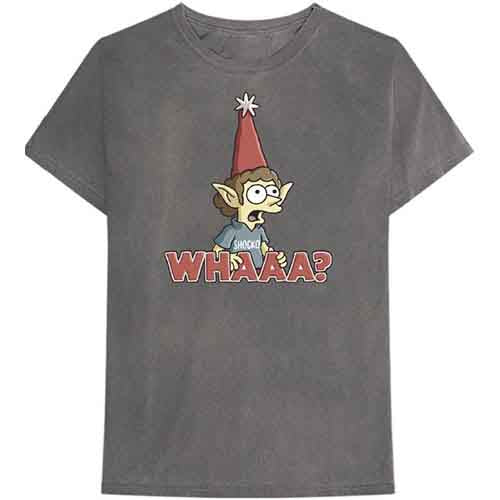 Grey t-shirt with a Disenchantment character and the text "Whaaa?".