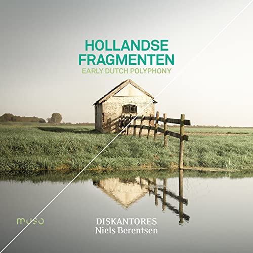 CD cover with a small, weathered building reflected in water.