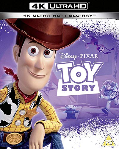 Toy Story 4K UHD Blu-ray cover featuring Woody and other characters.
