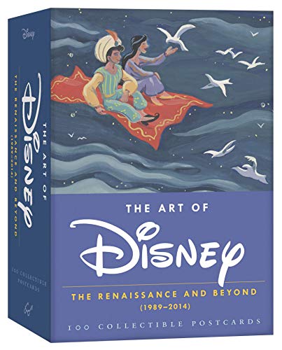 Boxed set of Disney postcards featuring Aladdin and Jasmine on a magic carpet.