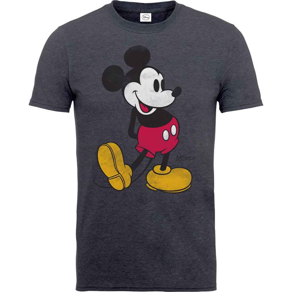 Grey unisex t-shirt featuring a vintage-style Mickey Mouse graphic.