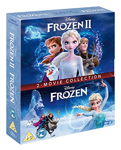 Blu-ray case for Disney’s Frozen and Frozen II with character art.