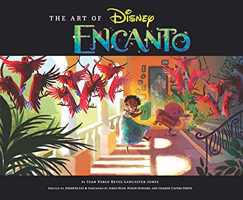 “The Art of Encanto” book cover with Mirabel and colorful birds.