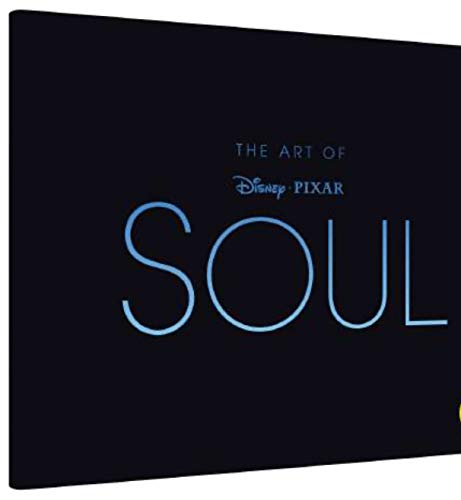 Black book cover with blue illuminated "SOUL" and Disney Pixar logo.