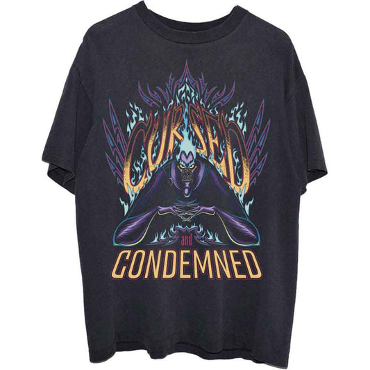 Black unisex t-shirt featuring a graphic print of Hades from Disney's Hercules.