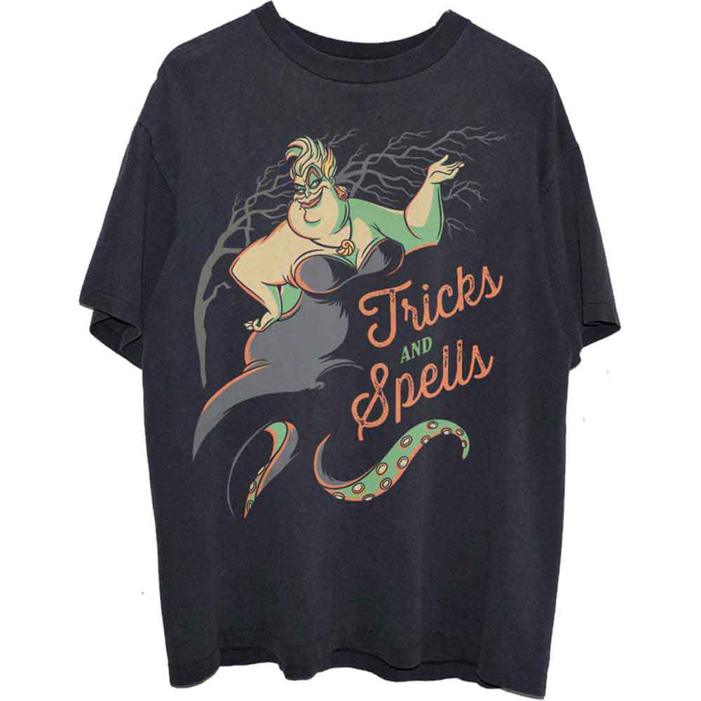 Black t-shirt with a vintage-style graphic of Ursula from The Little Mermaid.
