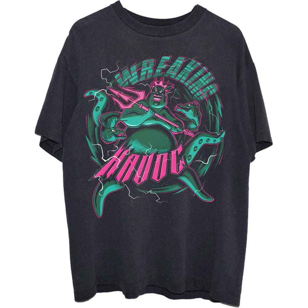Black t-shirt with a colorful graphic of Ursula from The Little Mermaid.
