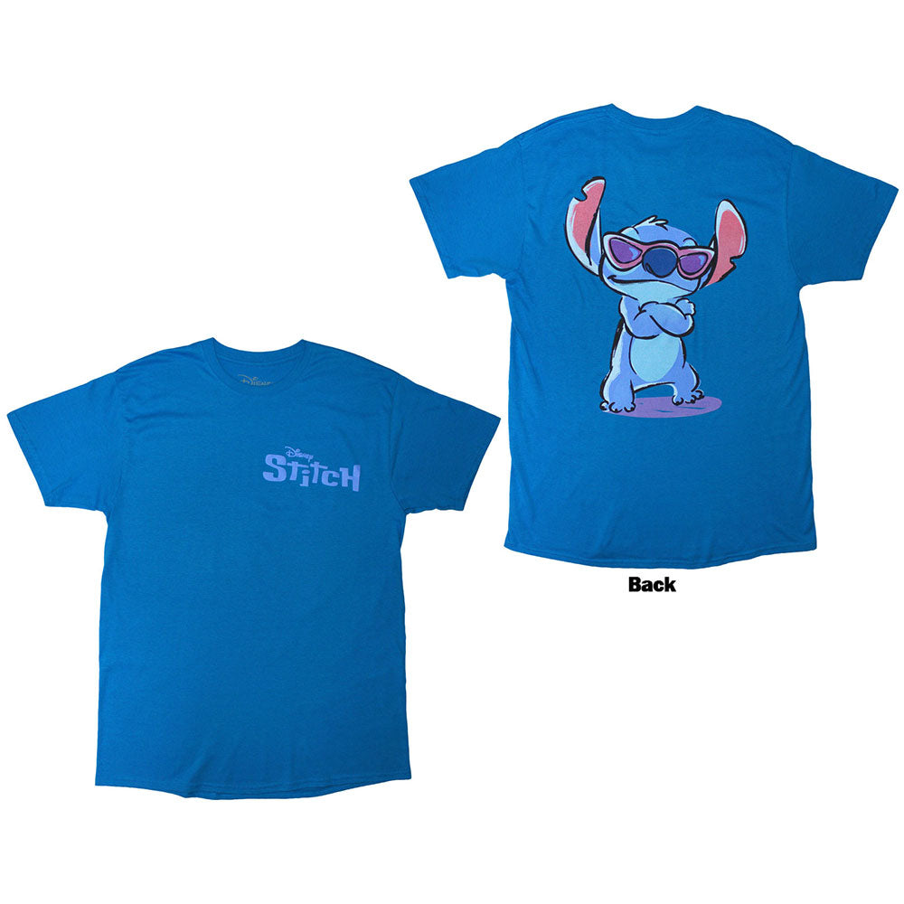Blue t-shirt with Stitch logo on the back, size small.