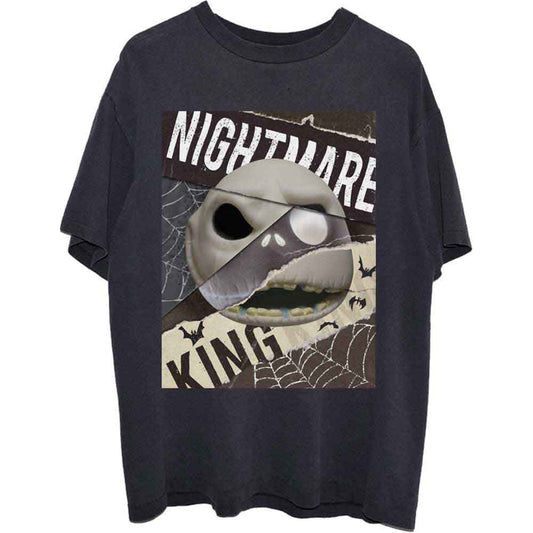 Black unisex t-shirt featuring a white graphic of Jack Skellington's skull face.