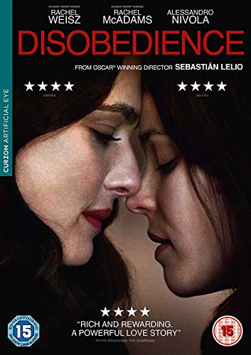 DVD cover for Disobedience showing two women with their foreheads touching.