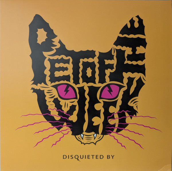 Vinyl record cover: stylized black cat face with pink eyes.