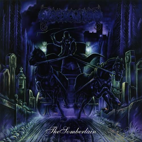 Dark album cover depicting a horse-drawn carriage in a graveyard.