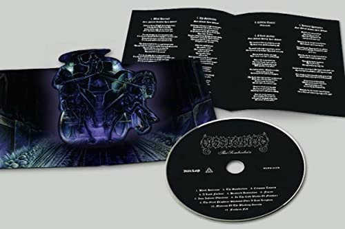 CD packaging open to reveal artwork of a skeletal figure on a carriage.