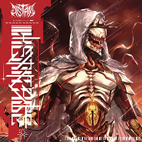 Vinyl album cover for Distant - Heritage, featuring a metallic, hooded figure.