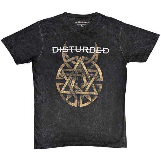 Disturbed band t-shirt, small size, dip-dye and mineral wash effect.