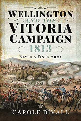 Book cover showing a historical battle scene with soldiers and cavalry in front of Vitoria.