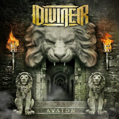 CD cover: stone lion head doorway with flanking lion statues.