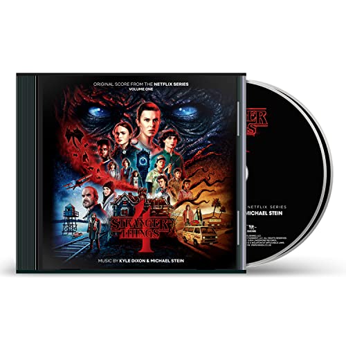 Stranger Things 4" soundtrack CD case with artwork featuring the show's cast.