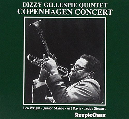"Dizzy Gillespie Quintet - Copenhagen Concert" CD cover featuring a black-and-white photo of Dizzy Gillespie.