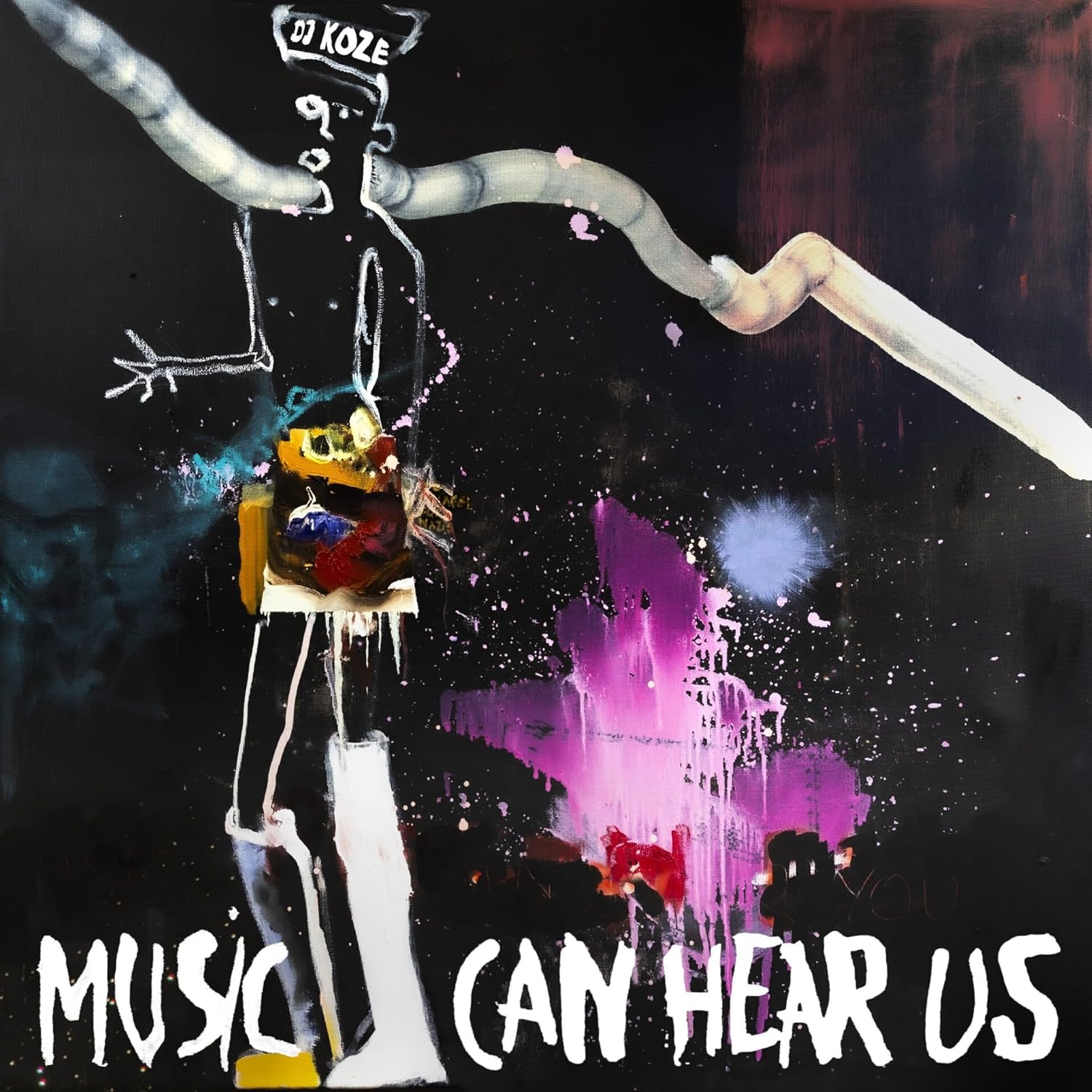 CD cover for Dj Koze’s “Music Can Hear Us” with abstract painted figures.
