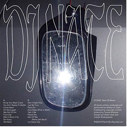 Vinyl record with white “DJ Nate” text and a translucent plastic center.
